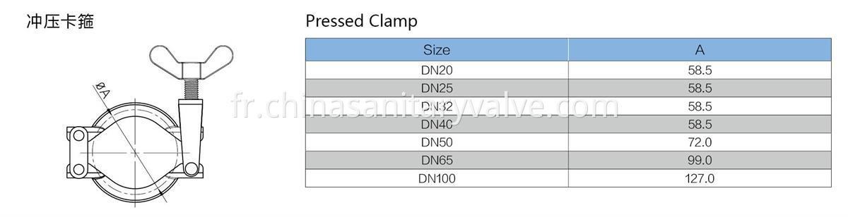 pressed-clamp dimension